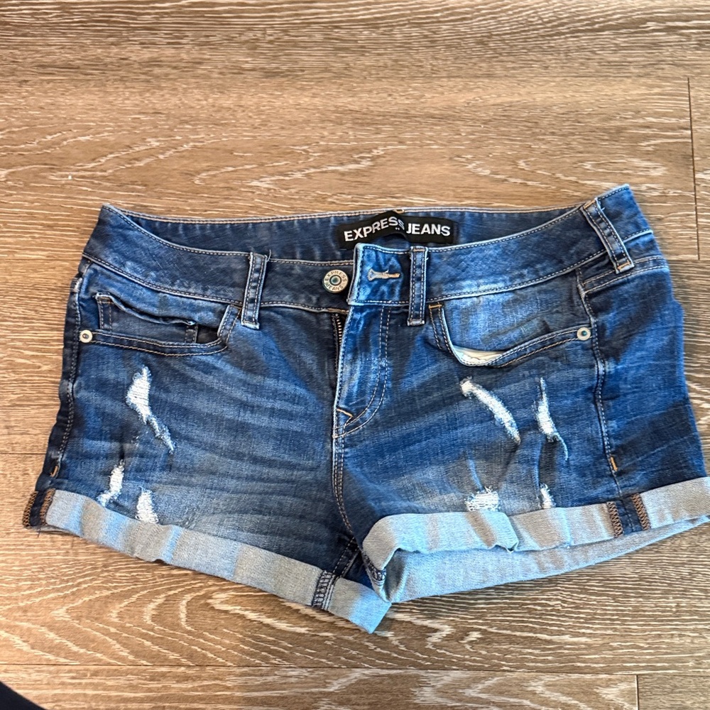 Express Women's Blue Denim Shorts
